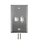 Single Gang - 1x ICDB - 1x Keystone  - Stainless Steel Wall Plate