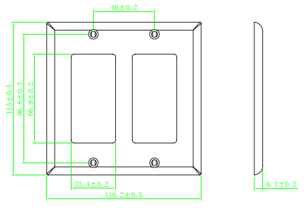 Decora Double Gang Wall Plate - Stainless Steel