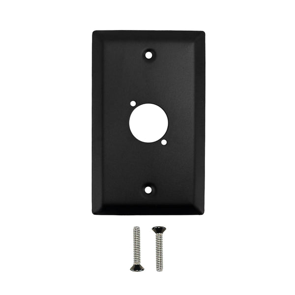 Single Gang, 1 x D-Cut Stainless Steel Wall Plate - BLACK
