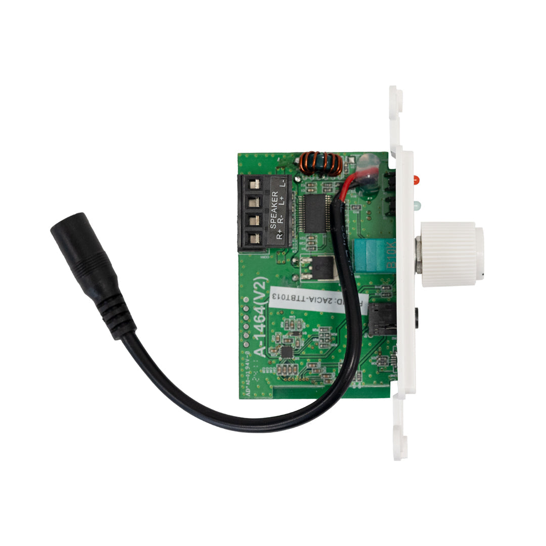 Wall Plate Decora Style - Built-in Power Amplifier with Bluetooth v5 Audio Receiver - 50W Max - White