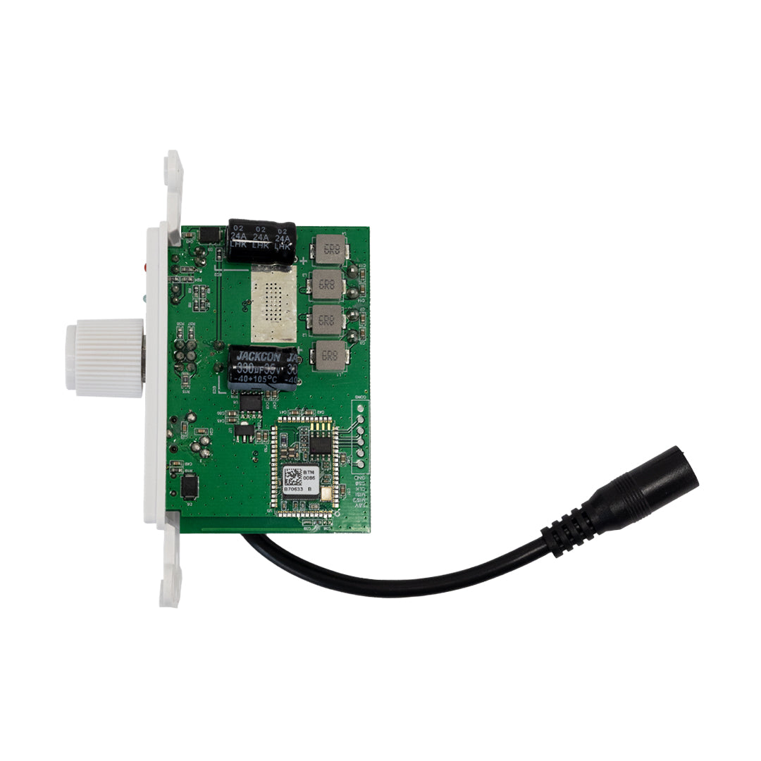 Wall Plate Decora Style - Built-in Power Amplifier with Bluetooth v5 Audio Receiver - 50W Max - White