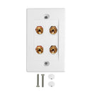 2 Pair Banana Clip Wall Plate Kit - White