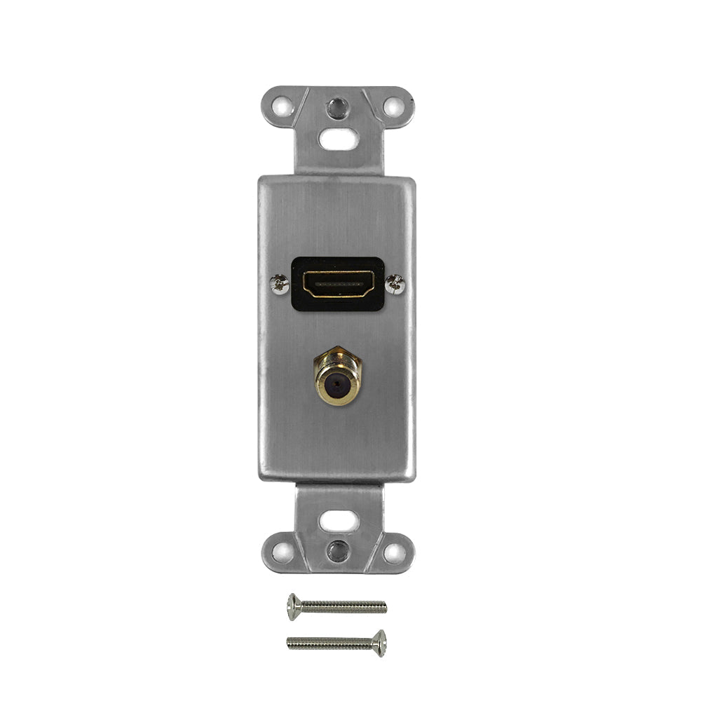 Stainless Steel Decora Strap - 1x HDMI + 1x F-Type