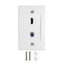 1-Port HDMI + 1-Port Digi-Coax Wall Plate Kit - White