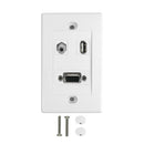 1-Port VGA + 1-Port USB + 1-Port 3.5mm Wall Plate Kit - White