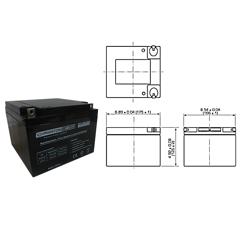 Sealed Lead Acid AGM Battery 12V 26amp