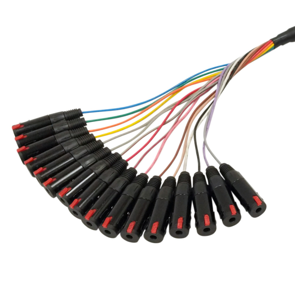 Premium Phantom Cables 1/4 Inch TRS Male to 1/4 Inch TRS Female Balanced Analog 16-Channel Snake Cable