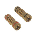 Banana Clip Female to Female Bulkhead (Pair, Black/Red), Gold Plated