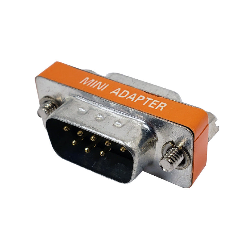 DB9 Null Modem Slimline Gender Changer Male to Female