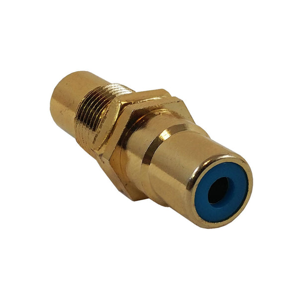 RCA to Female Bulkhead, Gold Plated - Blue