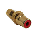 RCA Female to Female Bulkhead, Gold Plated - Red