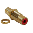 RCA Female to Female Bulkhead, Gold Plated - Red
