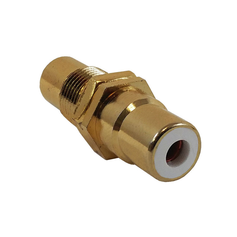 RCA to Female Bulkhead, Gold Plated - White