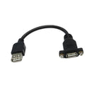 6 inch USB 2.0 A Female to A Female Adapter with Screw Holes