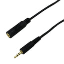 2.5mm Stereo Male to Female Cable - Riser Rated CMR/FT4 - Black