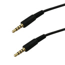 3.5mm 4C Male to Male Cable - Riser Rated CMR/FT4 - Black
