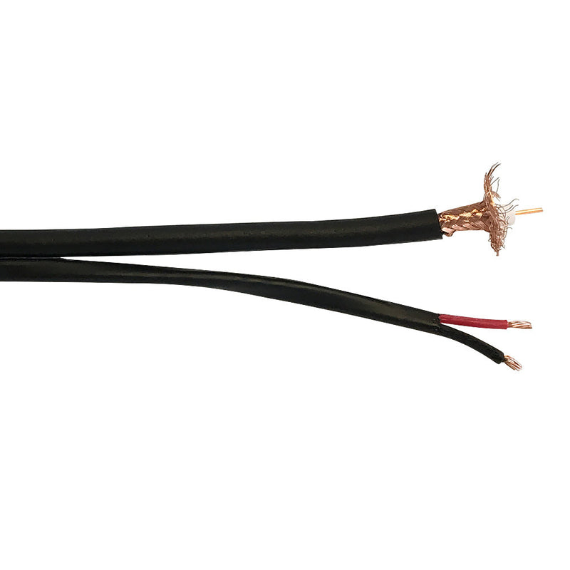 1000ft RG59 20AWG BC 95% CCA Braid + 2C 18AWG Cca, Direct Burial Pe - Black