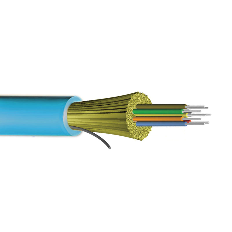 50 Micron Multimode OM3 Indoor AFL Corning ClearCurve OFNR Per Meter - Aqua