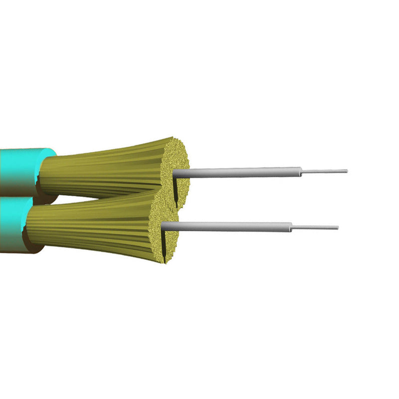 OM3 Multimode Duplex 50 Micron Fiber Zip Cord 2Mm Jacket Lszh/OFNR - Aqua Per Meter