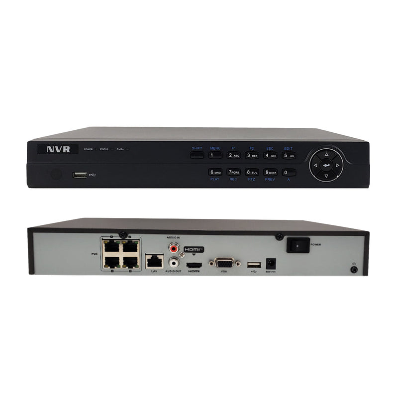 4-Channel IP NVR with 4K Resolution, Integrated PoE Ports, 2TB Purple Surveillance Grade Hard Drive, 4x 8MP Dome IP Cameras 30m IR Range IP67 Rate (3x fixed 2.8mm lens and 1x fixed 6mm lens) White - Security Camera Package