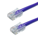 No Boot Custom RJ45 Cat6 550MHz Assembled Patch Cable - Purple