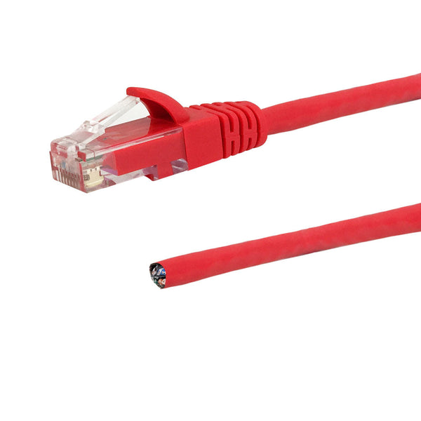 RJ45 to Blunt CAT6 Solid Pigtail Cable - Red