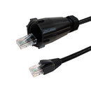 RJ45 Male with IP68 Shroud to RJ45 Cat6 UTP Gel Filled Outdoor UV / Direct Burial Patch Cable - Black