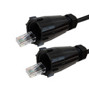 RJ45 Male with IP68 Shroud to RJ45 Male with IP68 Shroud Cat6 UTP Outdoor UV / Direct Burial Patch Cable - Black