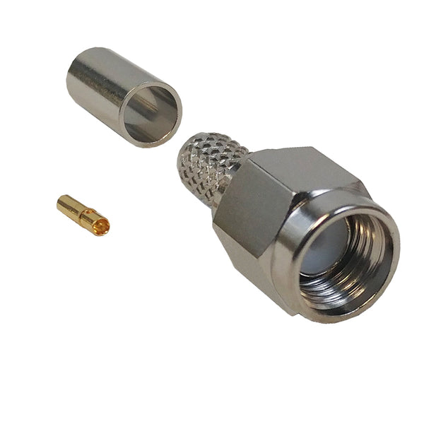 SMA Reverse Polarity Male Crimp Connector for RG58 LMR-195 50 Ohm