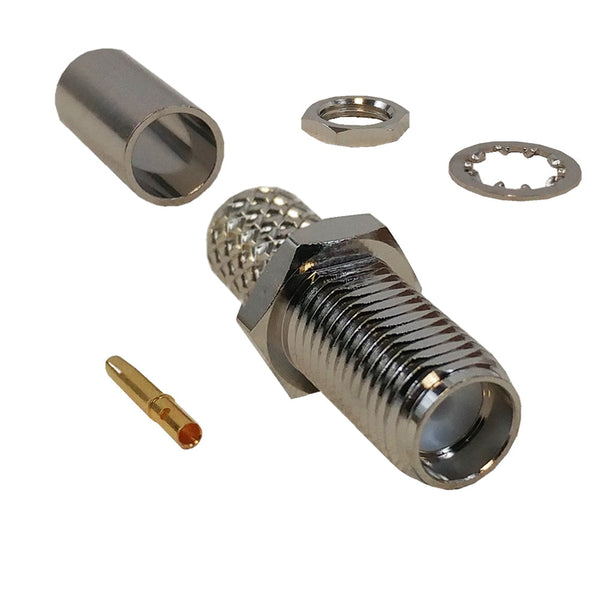 SMA Female Bulkhead Crimp Connector for LMR-240 50 Ohm