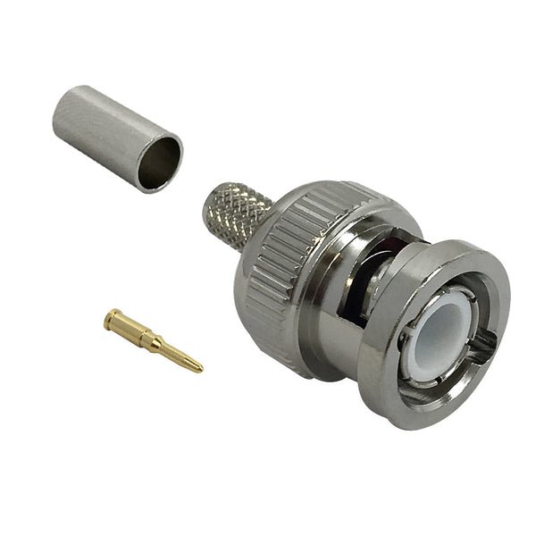 BNC Male Crimp Connector for RG58 LMR-195 50 Ohm