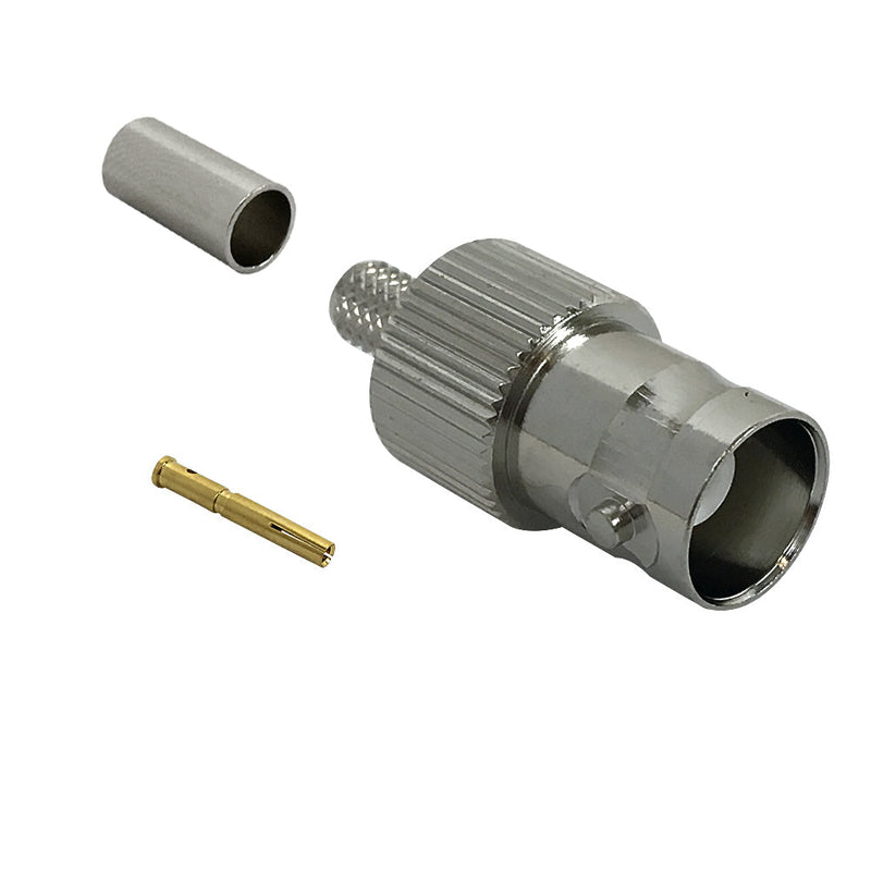 BNC Female Crimp Connector for RG58 LMR-195 50 Ohm