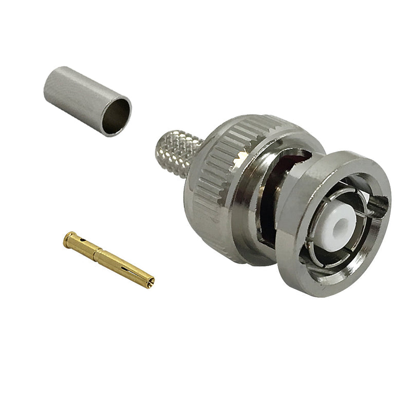 BNC Reverse Polarity Male Crimp Connector for RG58 LMR-195 50 Ohm