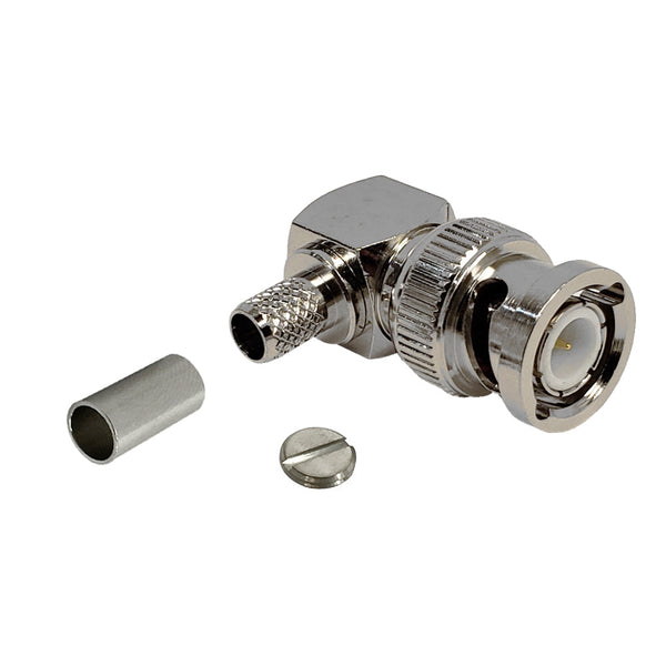 BNC Right Angle Male Crimp Connector for LMR-240