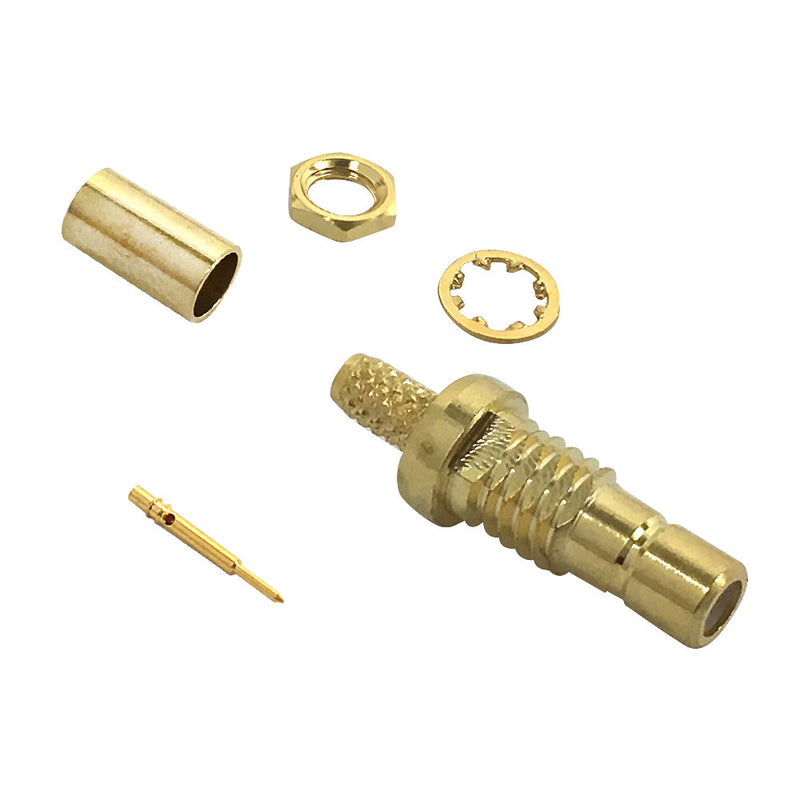 SMB Female Bulkhead Crimp Connector for RG174 LMR-100 50 Ohm