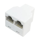 RJ45 Tee Adapter (3x RJ45 Female) - White
