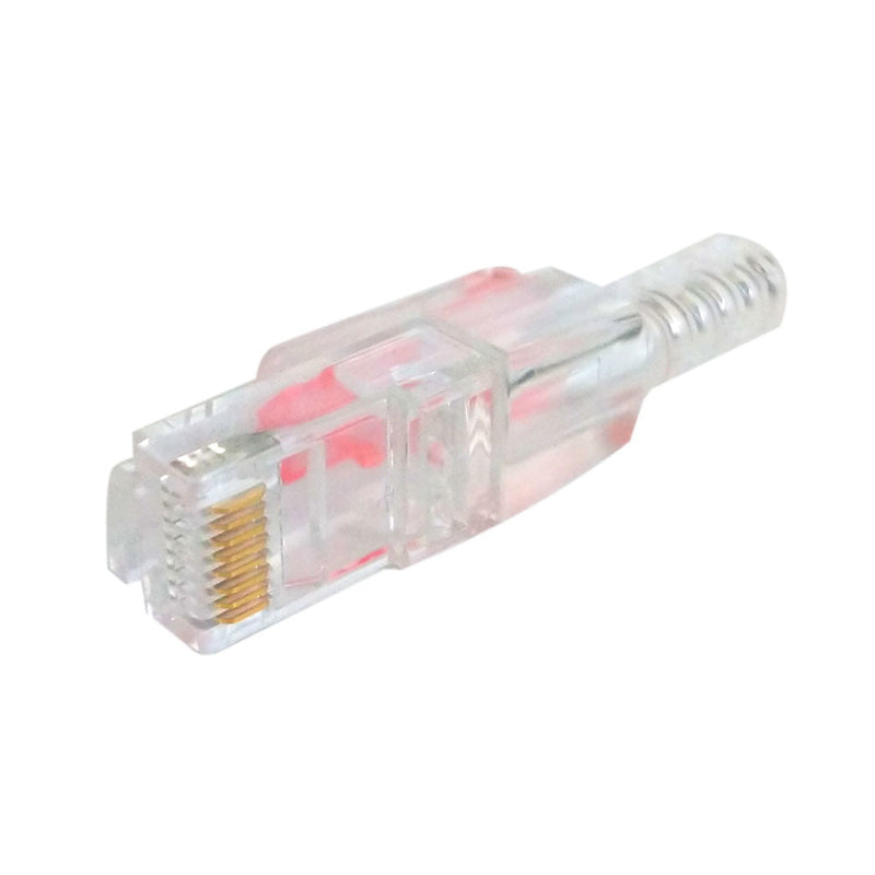 RJ45 Cat6/Cat6a Locking 3-pcs Plug with Boot for Solid or Stranded Round Cable 8P 8C