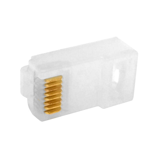 RJ45 2 Piece Cat6 Plug Rugged PCM Material for Solid or Stranded Round  Cable (8P 8C) - Pack of 50