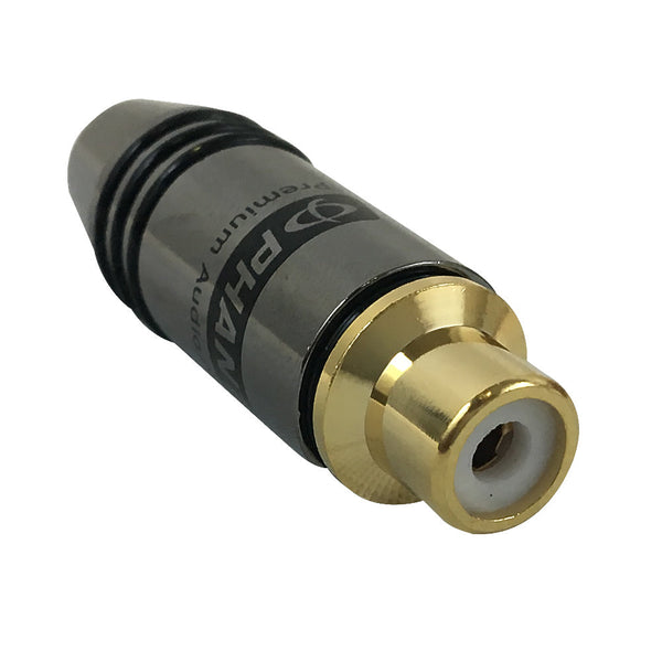 Premium RCA Female Solder Connector 6.5mm ID - Black