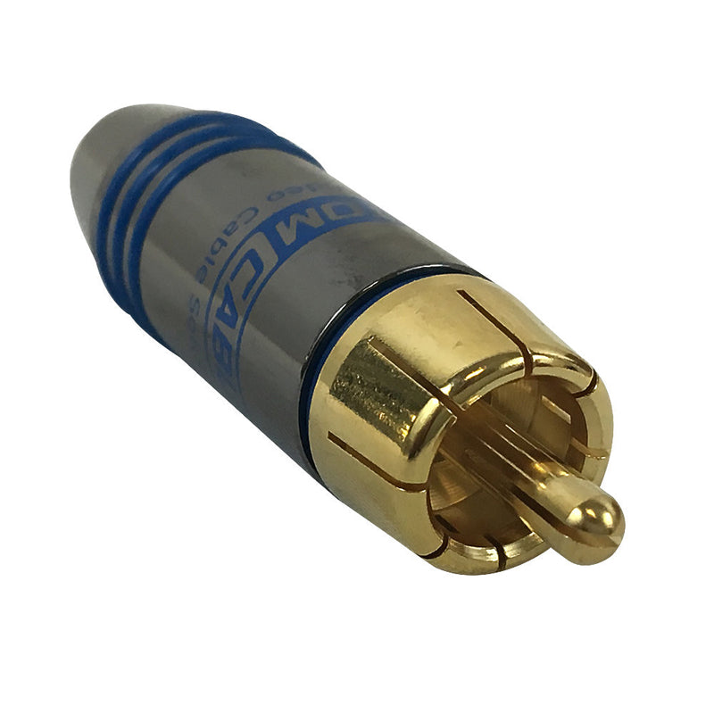 Premium RCA Male Solder Connector 6.5mm ID - Blue