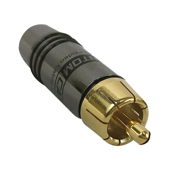 Premium RCA Male Solder Connector 9.5mm ID - Black