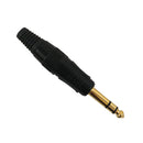TRS (1/4 Inch) Stereo Male Solder Connector  - Black