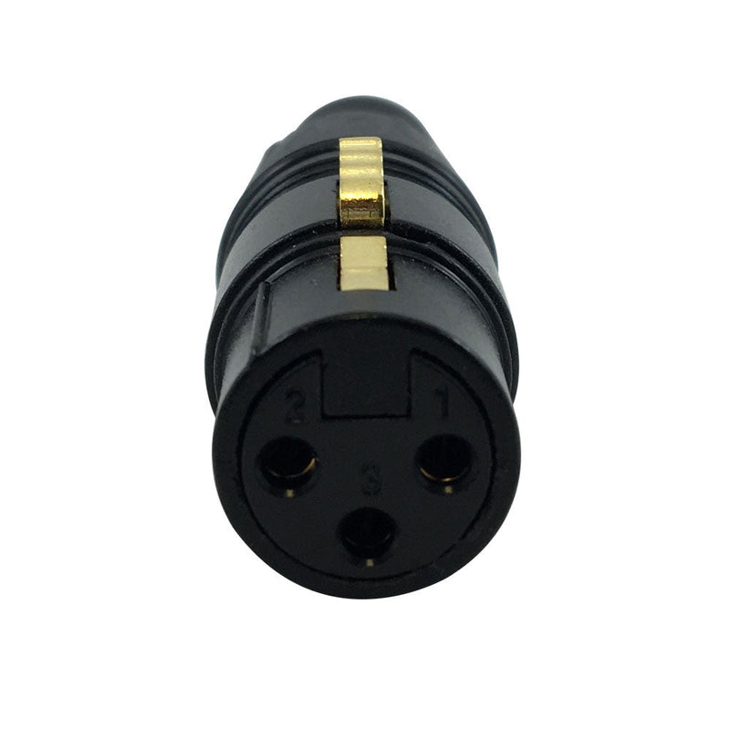 XLR Female Solder Connector - Black, Gold Plated