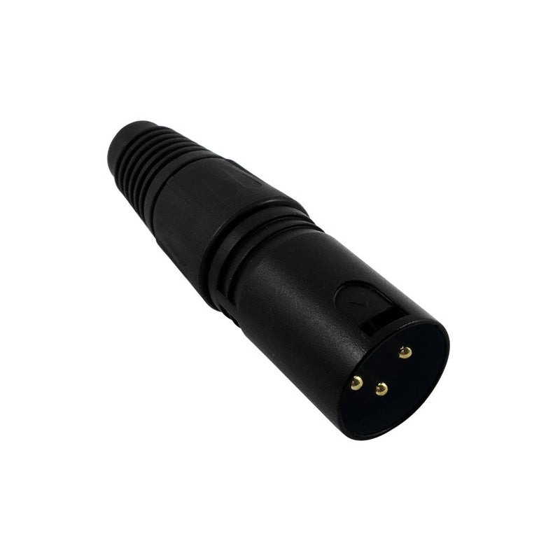 XLR Male Solder Connector - Black, Gold Plated