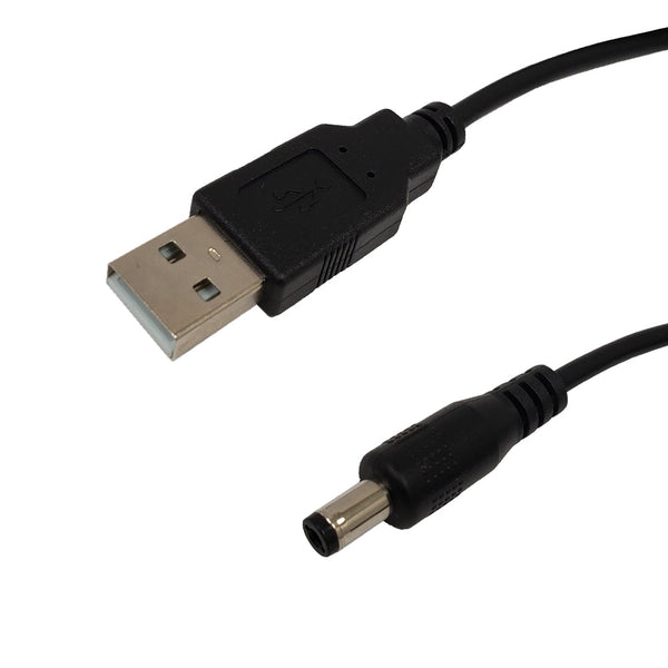 USB A Male to 5.5mm x 2.1mm DC Plug Power Cable