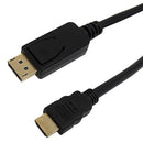 DisplayPort Male to HDMI Male Cable with Audio - 4Kx2K 30Hz - 28AWG CL3/FT4