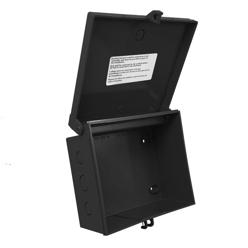 Enclosure Box 7" 8" x 3.5", Indoor/Outdoor Non-Metallic, NEMA 3R Rated - Black