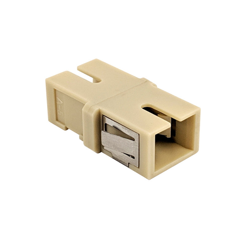 SC/SC Fiber Coupler F/F Multimode OM1/OM2 Simplex Ceramic Reduced Flange - Beige