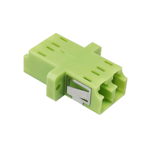 LC/LC Fiber Coupler F/F Multimode OM5 Duplex Ceramic Panel Mount - Lime Green