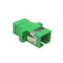 SC/SC APC Fiber Coupler F/F Singlemode Simplex Ceramic Panel Mount, Green